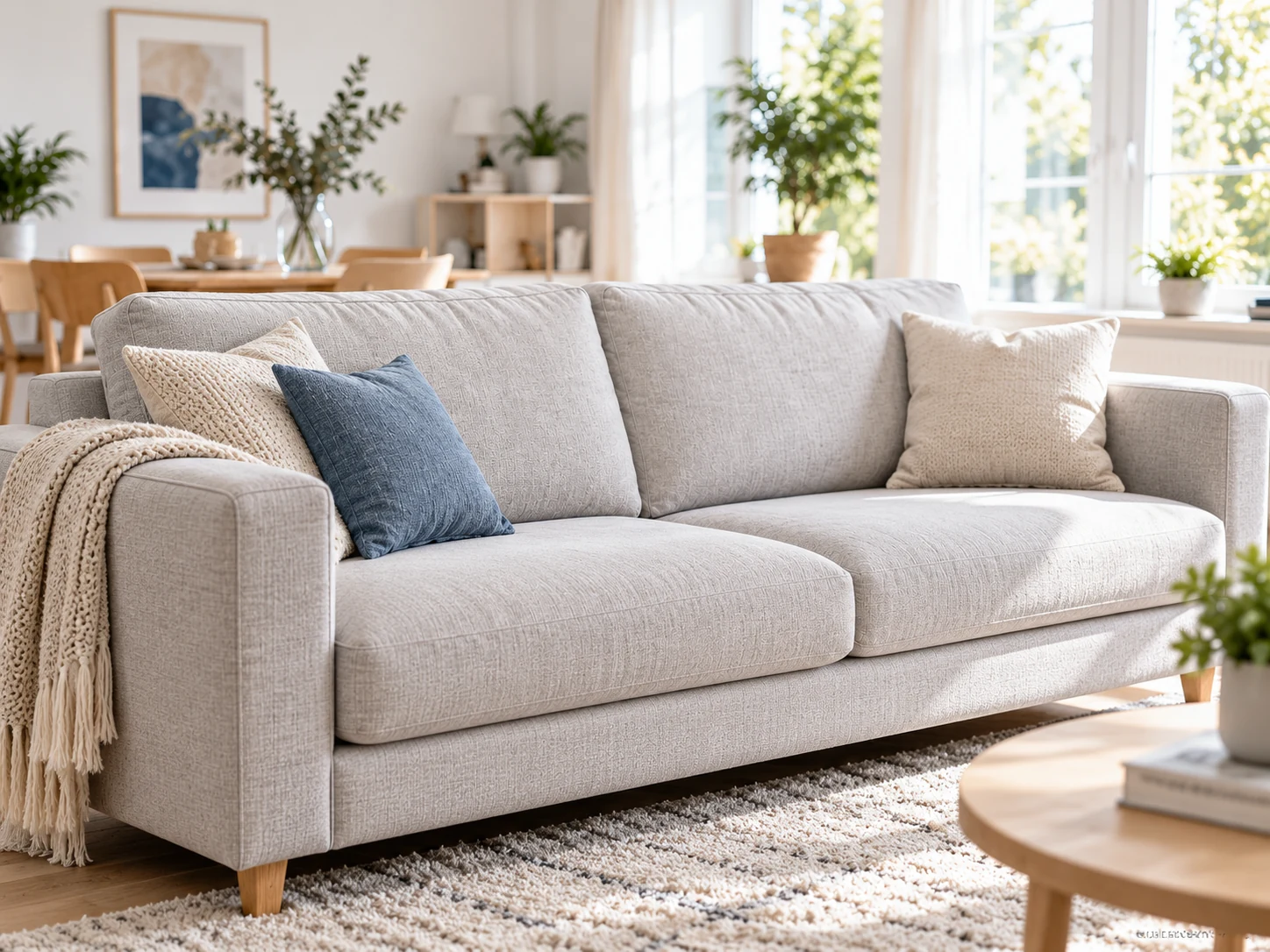 Ren sofa som eksempel på møbelrens fra dry-clean.dk
